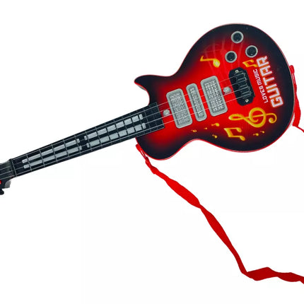 Elektros gitara "Star Strings" su spalvotais diodais, raudona