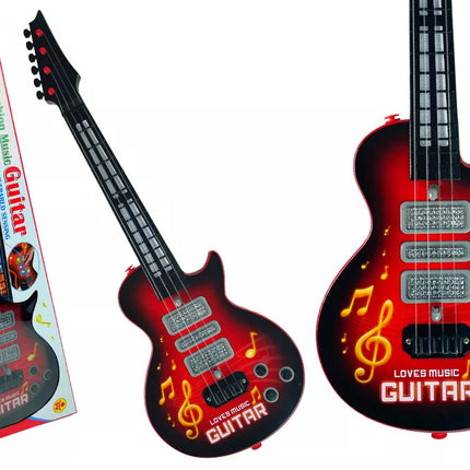 Elektros gitara "Star Strings" su spalvotais diodais, raudona