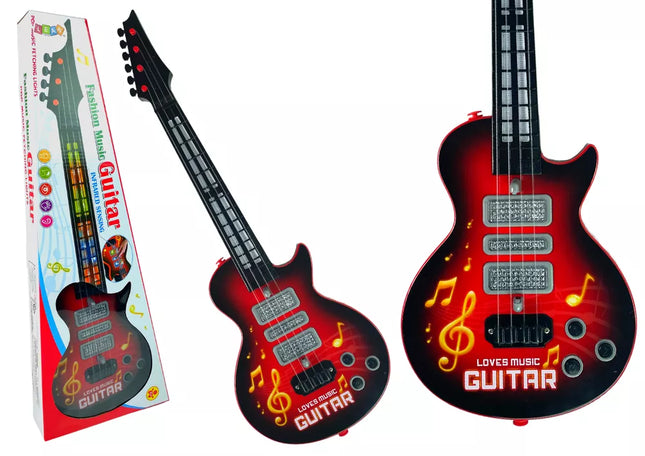 Elektros gitara "Star Strings" su spalvotais diodais, raudona
