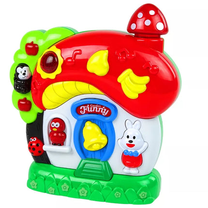 Muzikinis žaidimų namelis kūdikiams su gyvūnais