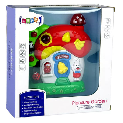 Muzikinis žaidimų namelis kūdikiams su gyvūnais