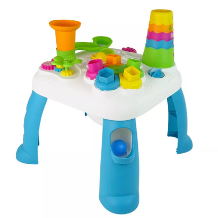 Interaktyvus edukacinis stalas kamuoliukų rūšiuoklis čiuožykla mėlynas