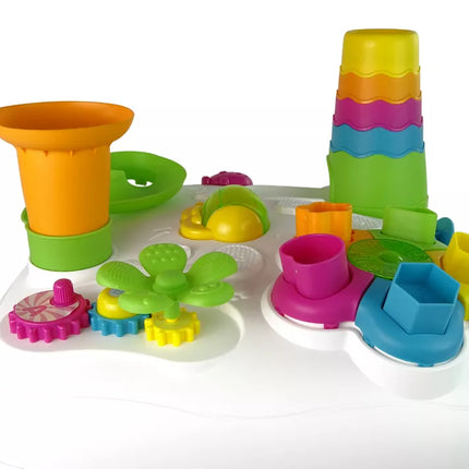 Interaktyvus edukacinis stalas kamuoliukų rūšiuoklis čiuožykla mėlynas