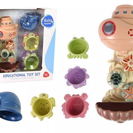 Jūros gyvūnų krioklio vonios žaislų rinkinys