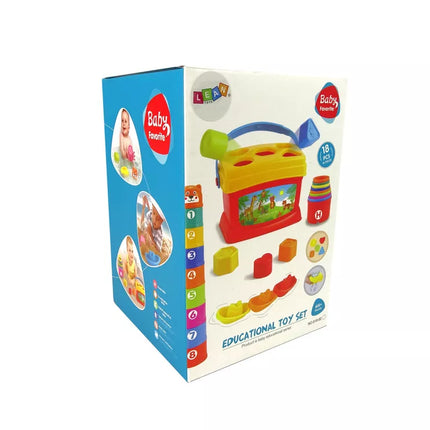 Edukacinis kibirėlių bokštas-piramidė, laivelis ir rūšiuoklis maudynėms