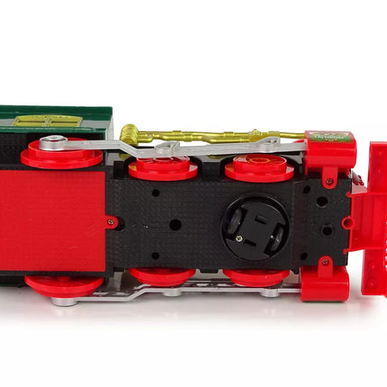 Kalėdinis lokomotyvas su žibintais ir garsu, žalias, veikia su baterijomis