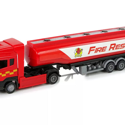 Raudona gaisrinės brigados autocisterna, 30 cm ilgio