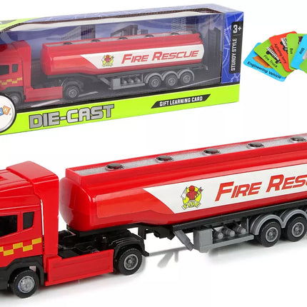 Raudona gaisrinės brigados autocisterna, 30 cm ilgio