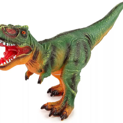 Didelis dinozauro figurelė Tyrannosaurus Rex žalias ir oranžinis garsas 60 cm ilgio