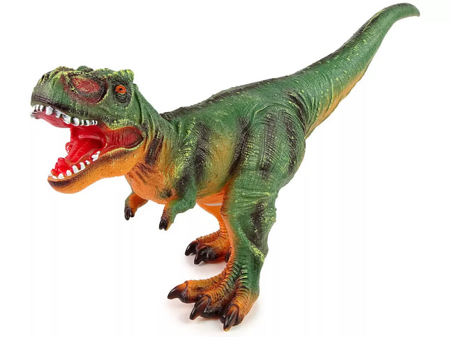 Didelis dinozauro figurelė Tyrannosaurus Rex žalias ir oranžinis garsas 60 cm ilgio