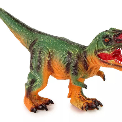 Didelis dinozauro figurelė Tyrannosaurus Rex žalias ir oranžinis garsas 60 cm ilgio