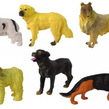 6 figūrėlių rinkinys. Grynaveisliai šunys. Žymūs pasaulio šunys.