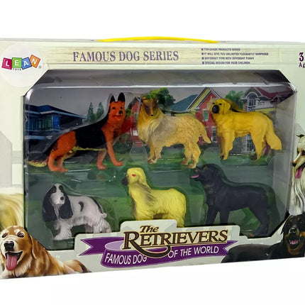 6 figūrėlių rinkinys. Grynaveisliai šunys. Žymūs pasaulio šunys.
