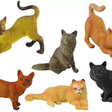 6 figūrėlių rinkinys – įvairių veislių naminiais katinais