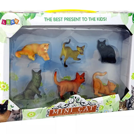 6 figūrėlių rinkinys – įvairių veislių naminiais katinais