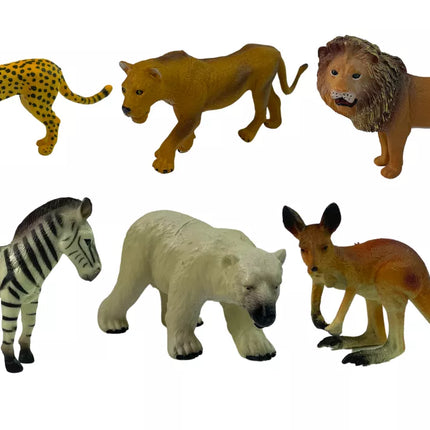 Afrikos laukinės gamtos figūrėlių rinkinys Kengūra Zebra