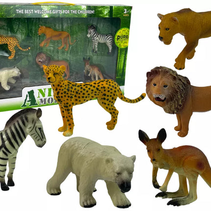 Afrikos laukinės gamtos figūrėlių rinkinys Kengūra Zebra