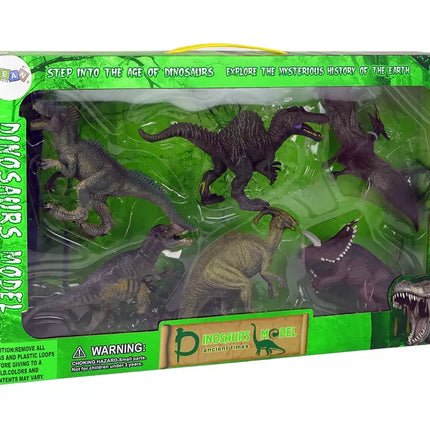 Dinozaurų rinkinys, 6 vienetai, dideli modelių figūrėlės, priešistorinis pasaulis