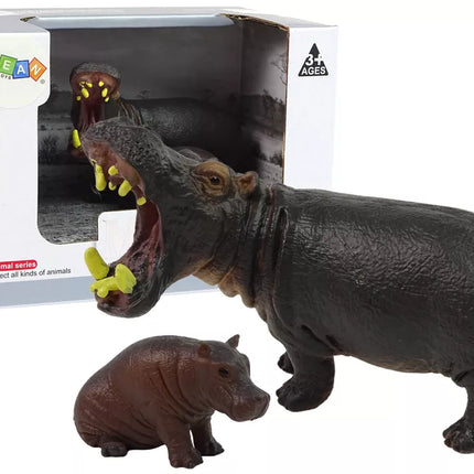 2 hipopotamų figūrėlių rinkinys su jaunikliu