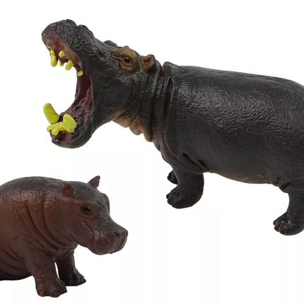 2 hipopotamų figūrėlių rinkinys su jaunikliu