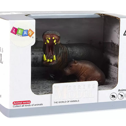 2 hipopotamų figūrėlių rinkinys su jaunikliu