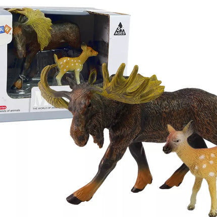 Elnių ir jauno elnio figūrėlių rinkinys (2 vnt.) Miško gyvūnai