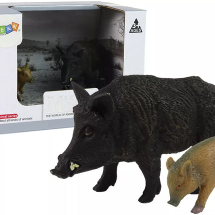 2 figūrėlių rinkinys „Šernas su jaunikliu“ – „Miško gyvūnų“ serija