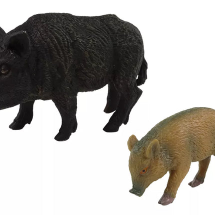 2 figūrėlių rinkinys „Šernas su jaunikliu“ – „Miško gyvūnų“ serija