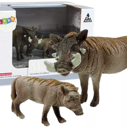 Afrikinių karpočių su jaunikliais figūrėlių rinkinys (2 vnt.) „Gyvūnų pasaulio“ serija