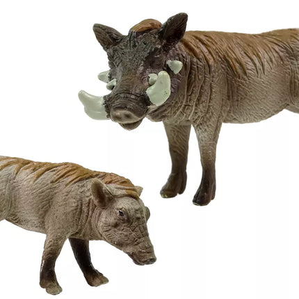 Afrikinių karpočių su jaunikliais figūrėlių rinkinys (2 vnt.) „Gyvūnų pasaulio“ serija