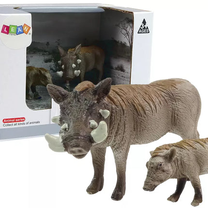 Afrikinių karpočių su jaunikliais figūrėlių rinkinys (2 vnt.) „Gyvūnų pasaulio“ serija