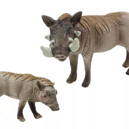 Afrikinių karpočių su jaunikliais figūrėlių rinkinys (2 vnt.) „Gyvūnų pasaulio“ serija