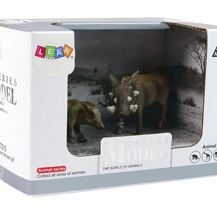 Afrikinių karpočių su jaunikliais figūrėlių rinkinys (2 vnt.) „Gyvūnų pasaulio“ serija