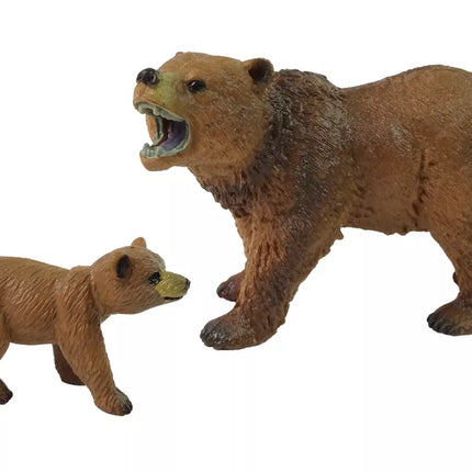 2 figūrėlių rinkinys: grizlio lokys su jaunikliu