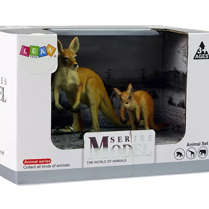 Kengūrų su jaunikliais figūrėlių rinkinys (2 vnt.) – serija „Pasaulio gyvūnai“
