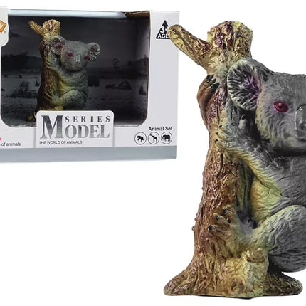 Koalos ant medžio figūrėlė zoologijos sodo gyvūnai