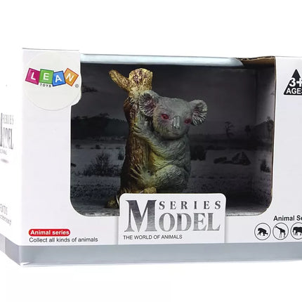 Koalos ant medžio figūrėlė zoologijos sodo gyvūnai