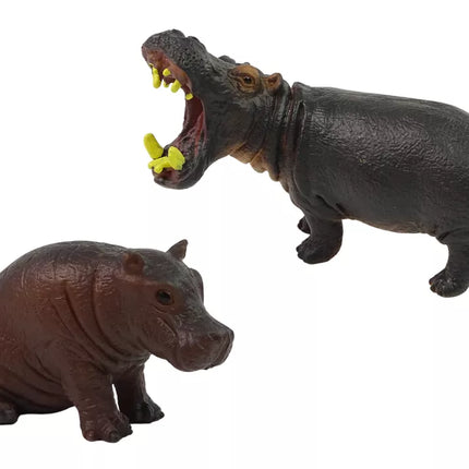 Afrikos laukinių gyvūnų hipopotamo zebro figūrėlės rinkinys