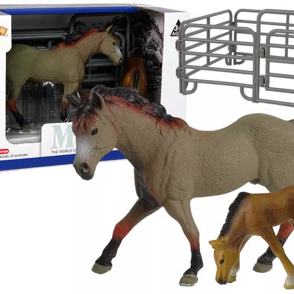2 figūrėlių rinkinys Arklys su kumeliuku ir rašiklis Ožiaragio arkliai