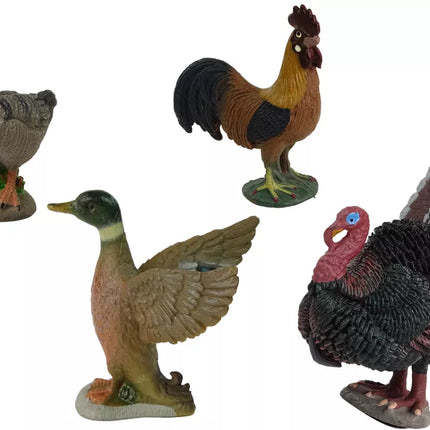 Didelis ūkio gyvūnų figūrėlių rinkinys Ūkininkas su karučiu ir ūkio kiemas 11 vnt.