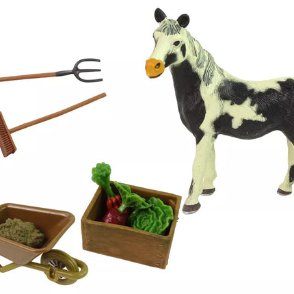 Surenkamas medinis žirgų fermos figūrėlių rinkinys