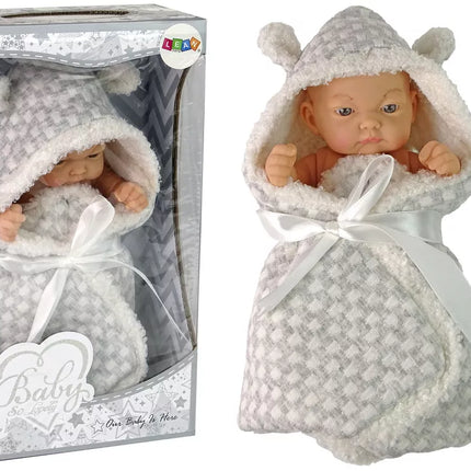 Miela lėlytė kūdikis, pilka kokarda