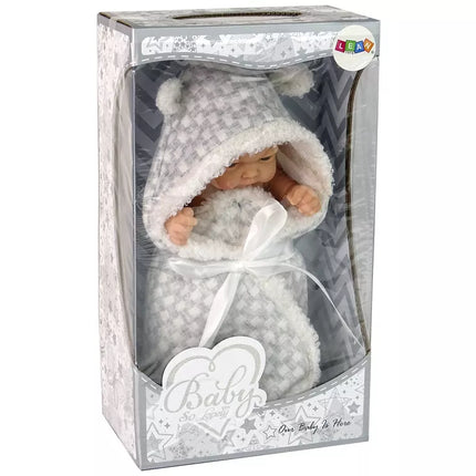 Miela lėlytė kūdikis, pilka kokarda