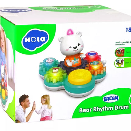 Interaktyvus edukacinis žaislas mažyliams - Meškiukas su pavaromis