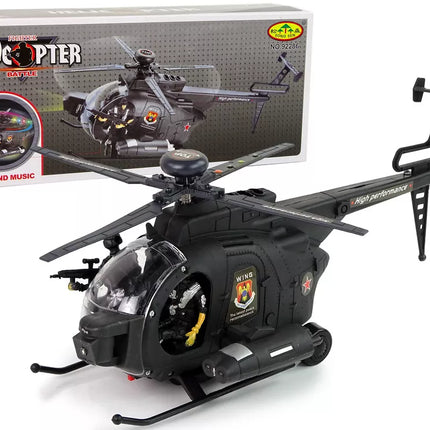 Kariniai sraigtasparnio sparnai su šviesomis, maitinami baterijomis