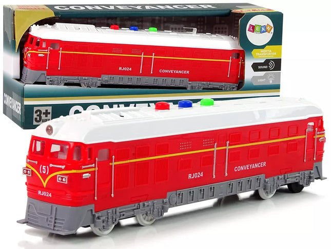 Traukinys 1:32 Raudonas Važiuoja Garsas Šviesos