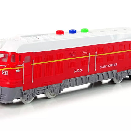 Traukinys 1:32 Raudonas Važiuoja Garsas Šviesos