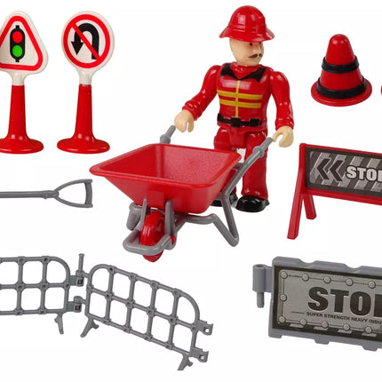 Gaisrinės tarnybos rinkinys Kranas Kelio ženklai Ugniagesys