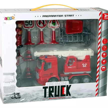 Gaisrinės tarnybos rinkinys Kranas Kelio ženklai Ugniagesys