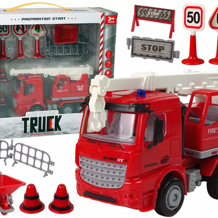 Gaisrinės tarnybos rinkinys Kranas Kelio ženklai Ugniagesys